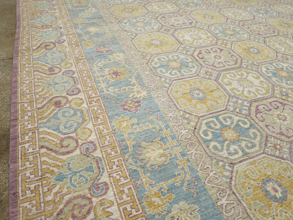 Modern East Turkestan Khotan Oversize Carpet, No.31463 - Staging