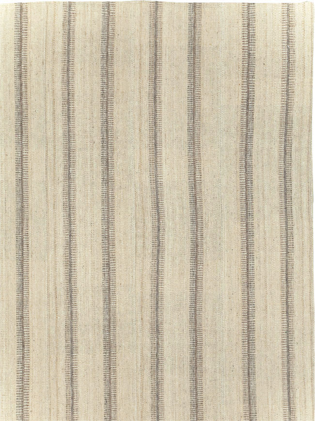 Vintage Turkish Flatweave Kilim Room Size Carpet, No.31464 - Staging