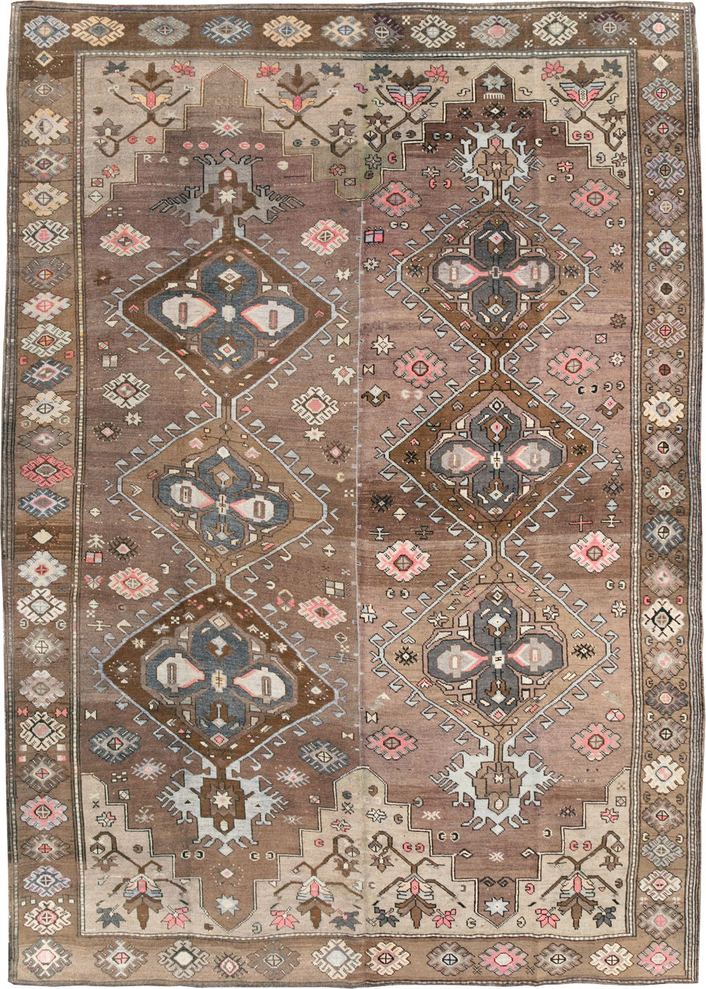Vintage Turkish Anatolian Tribal Room Size Carpet, No.31467 - Staging