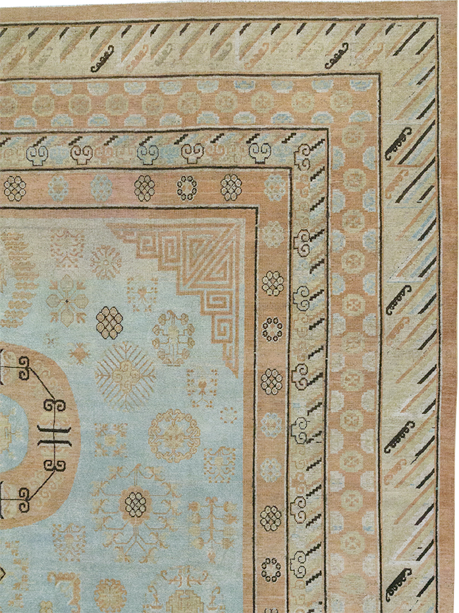 Antique East Turkestan Khotan Large Carpet, No.31472 - Staging