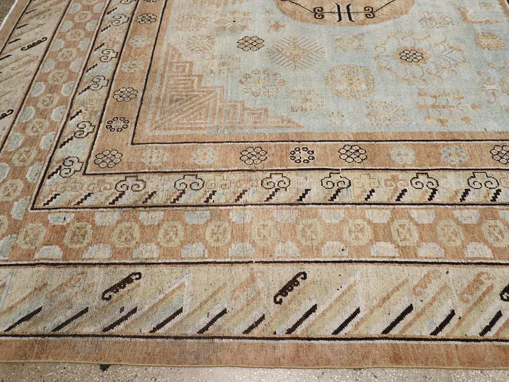 Antique East Turkestan Khotan Large Carpet, No.31472 - Staging