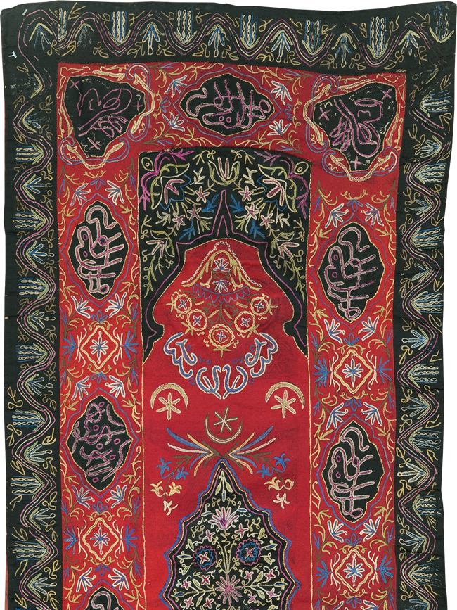 Vintage Indian Embroidered Wall Hanging Textile Runner, No.31478 - Staging