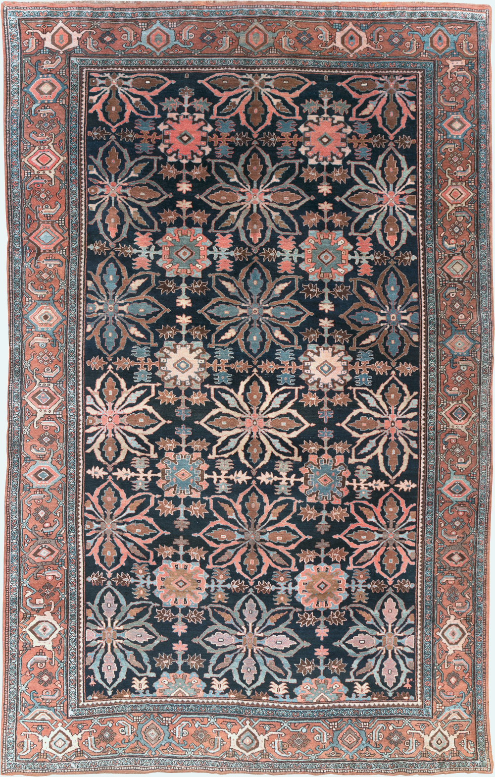 Antique Persian Bidjar Room Size Carpet, No.31483 - Staging