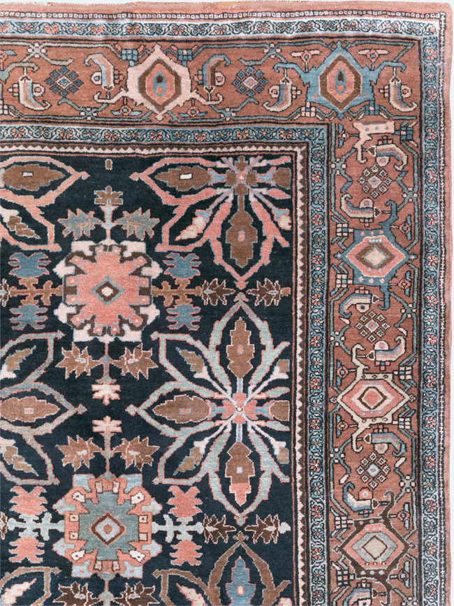 Antique Persian Bidjar Room Size Carpet, No.31483 - Staging
