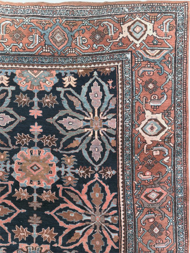 Antique Persian Bidjar Room Size Carpet, No.31483 - Staging