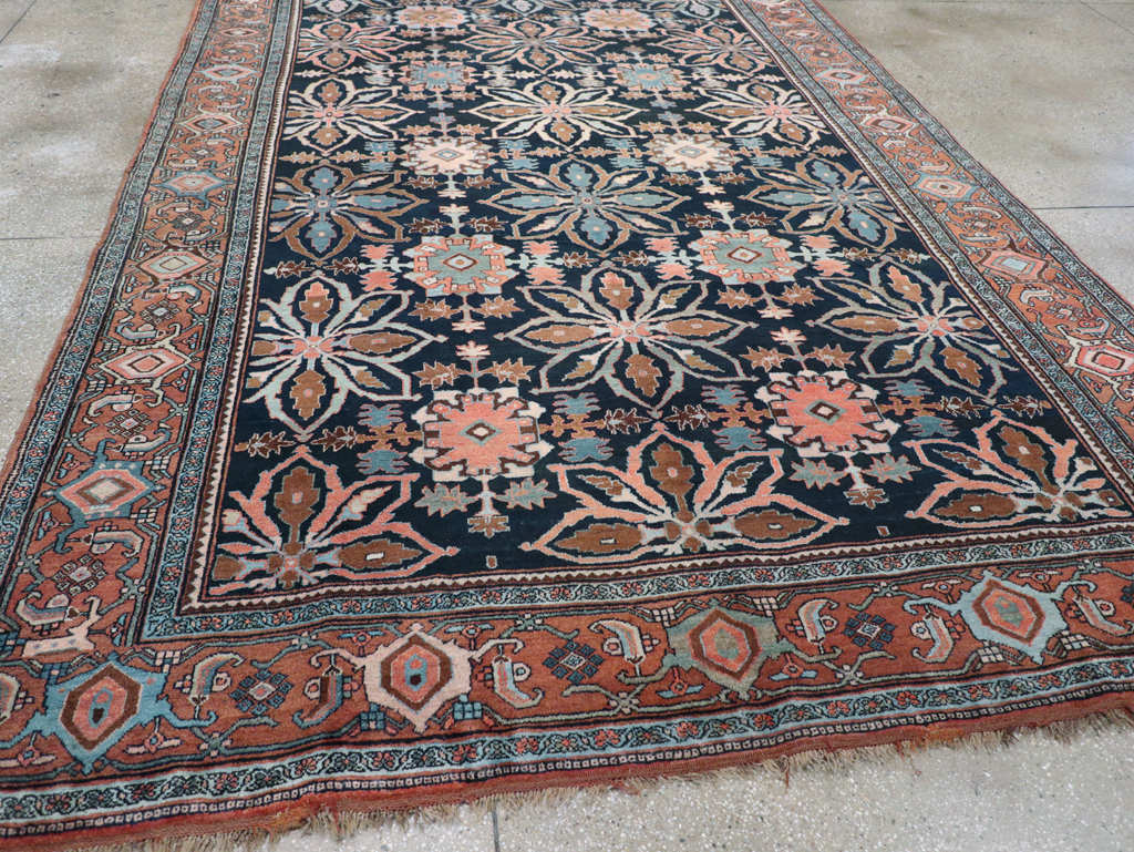 Antique Persian Bidjar Room Size Carpet, No.31483 - Staging