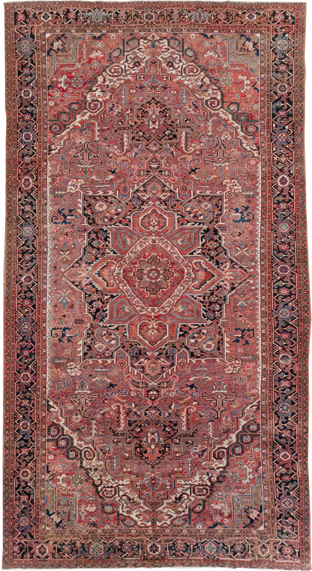 Antique Persian Heriz Large Carpet, No.31493 - Staging