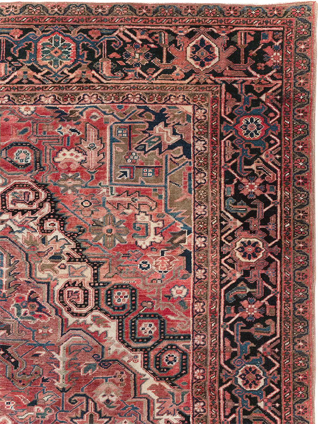 Antique Persian Heriz Large Carpet, No.31493 - Staging