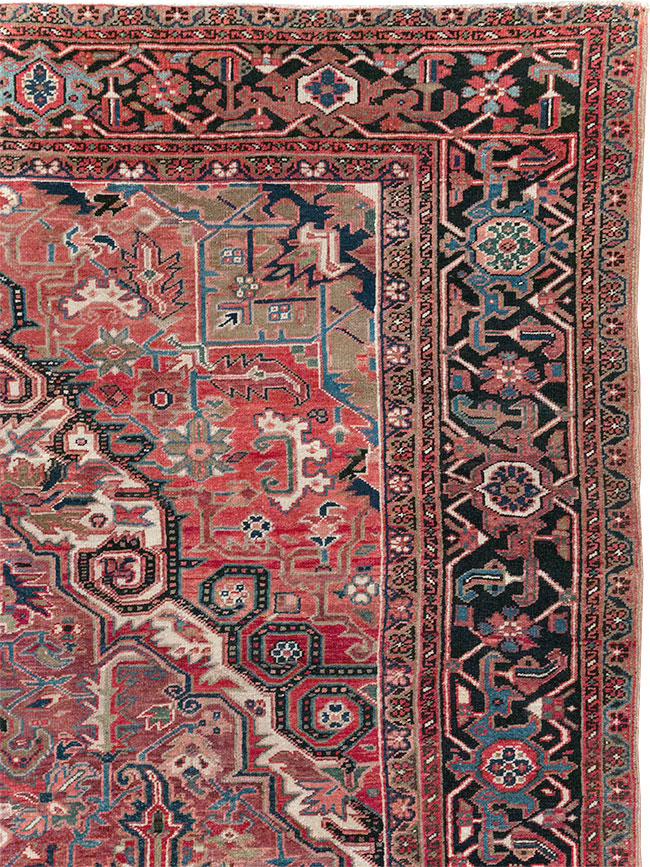Antique Persian Heriz Large Carpet, No.31493 - Staging