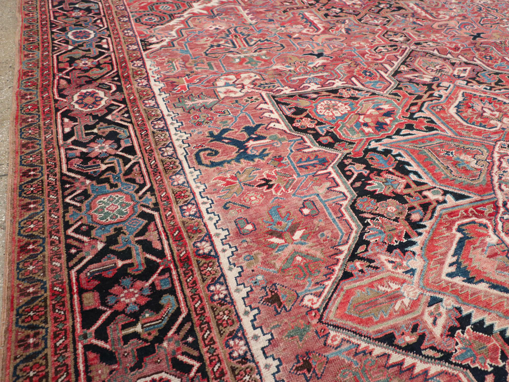 Antique Persian Heriz Large Carpet, No.31493 - Staging