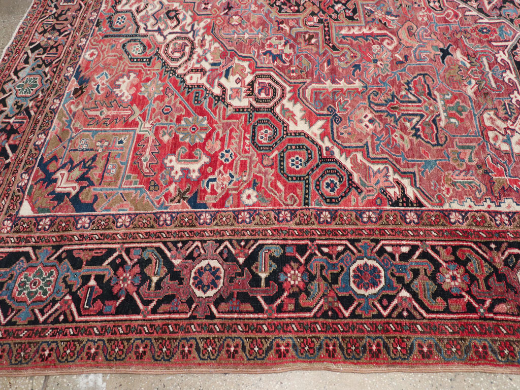 Antique Persian Heriz Large Carpet, No.31493 - Staging