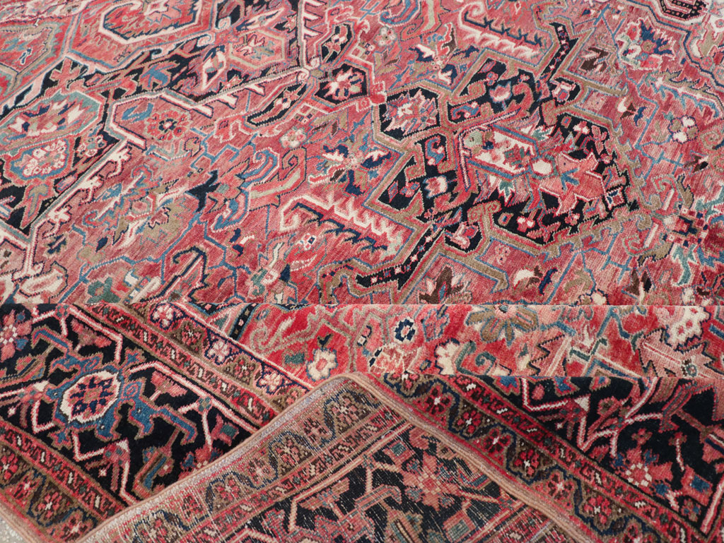 Antique Persian Heriz Large Carpet, No.31493 - Staging
