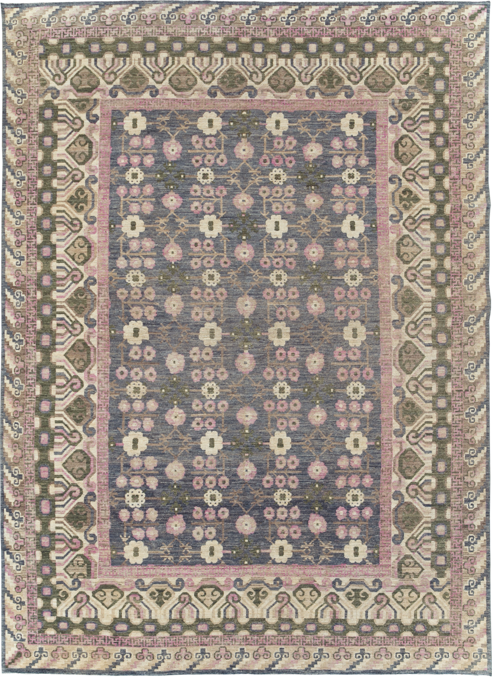 Modern East Turkestan Khotan Room Size Carpet, No.31495 - Staging