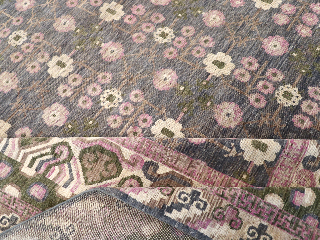 Modern East Turkestan Khotan Room Size Carpet, No.31495 - Staging