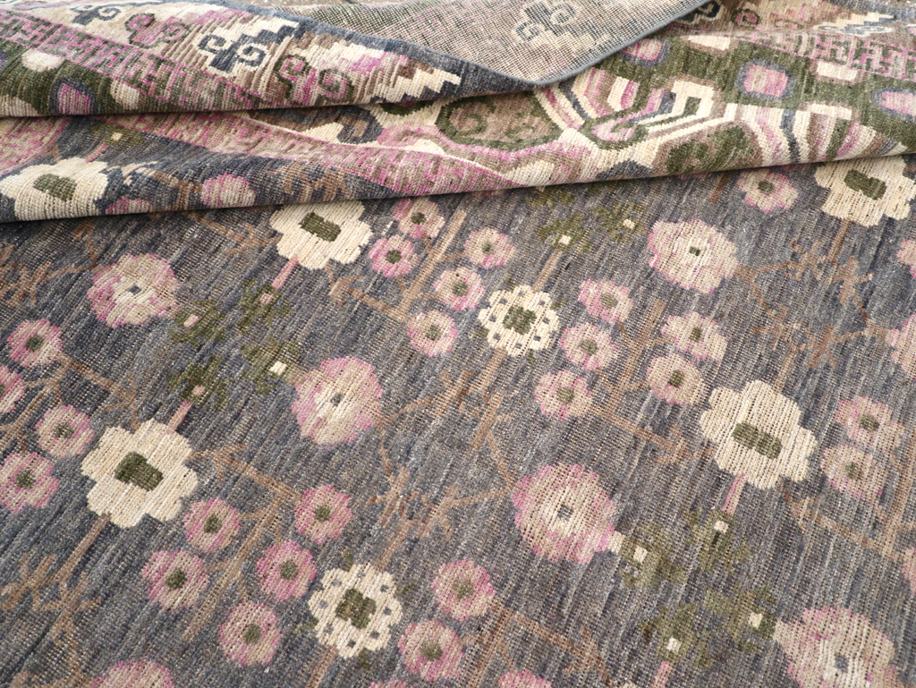 Modern East Turkestan Khotan Room Size Carpet, No.31495 - Staging