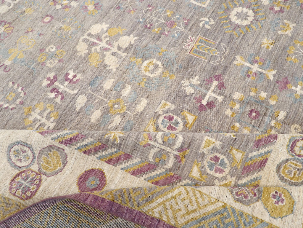 Modern East Turkestan Khotan Room Size Carpet, No.31496 - Staging