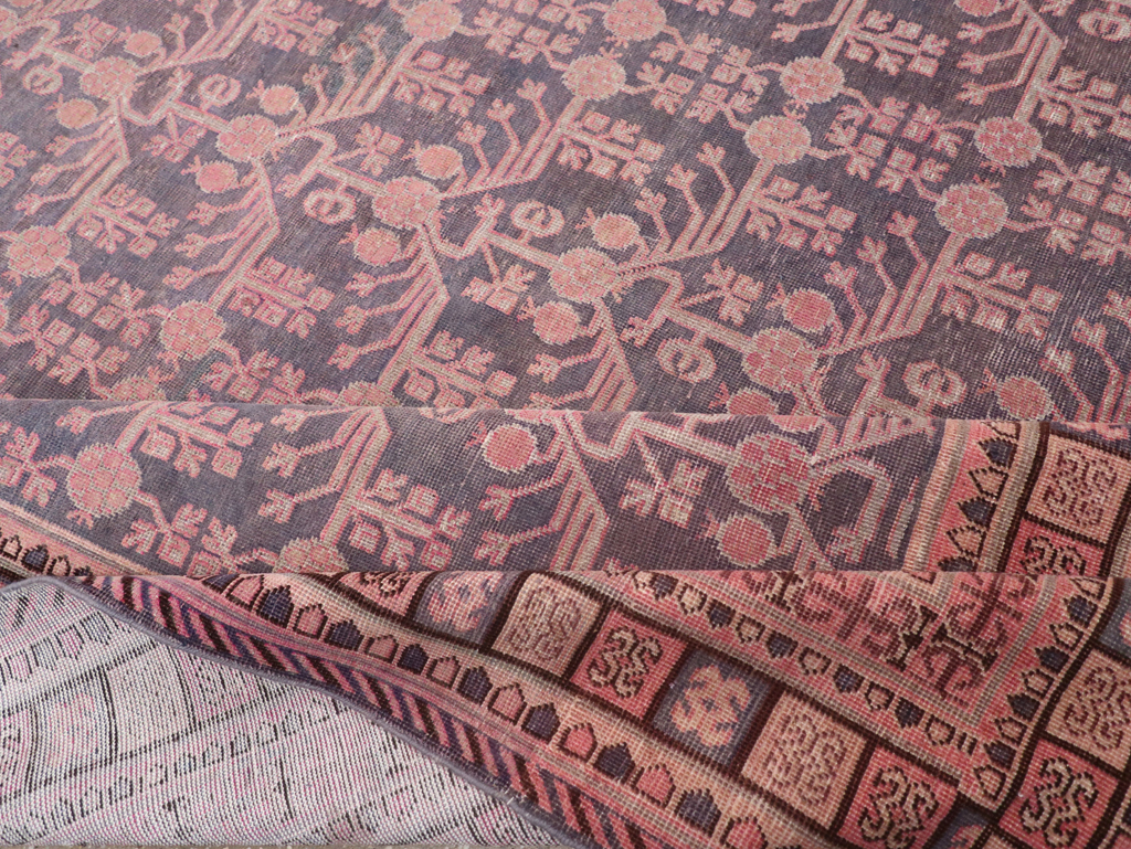 Antique East Turkestan Khotan Room Size Carpet, No.31505 - Staging
