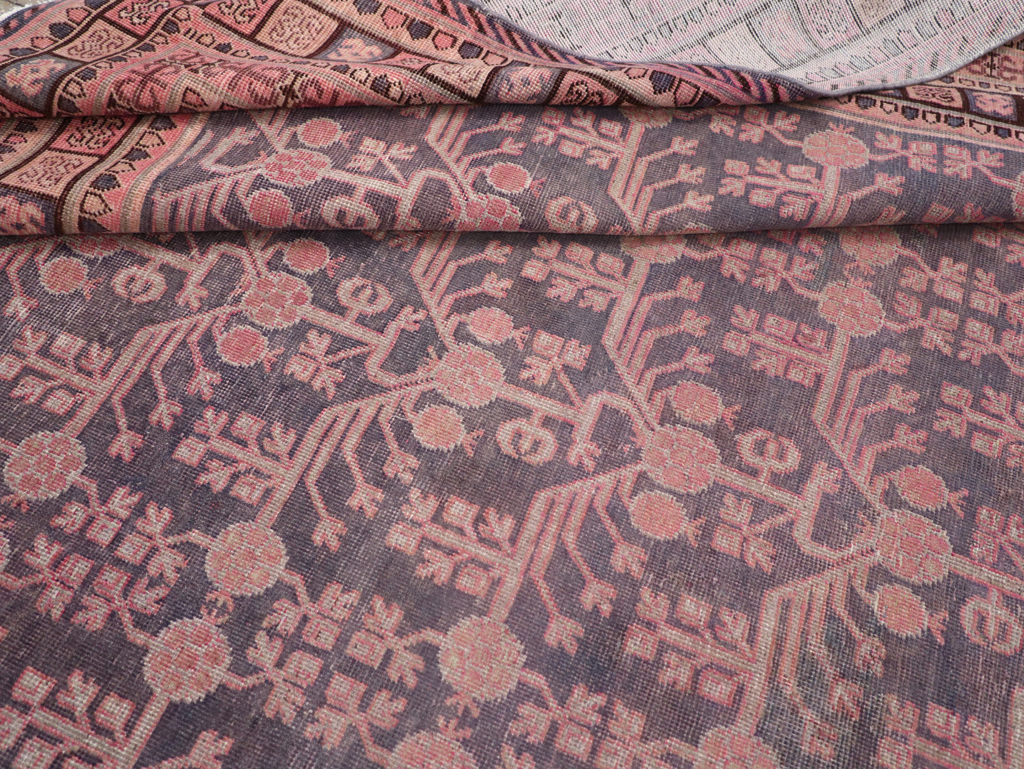 Antique East Turkestan Khotan Room Size Carpet, No.31505 - Staging