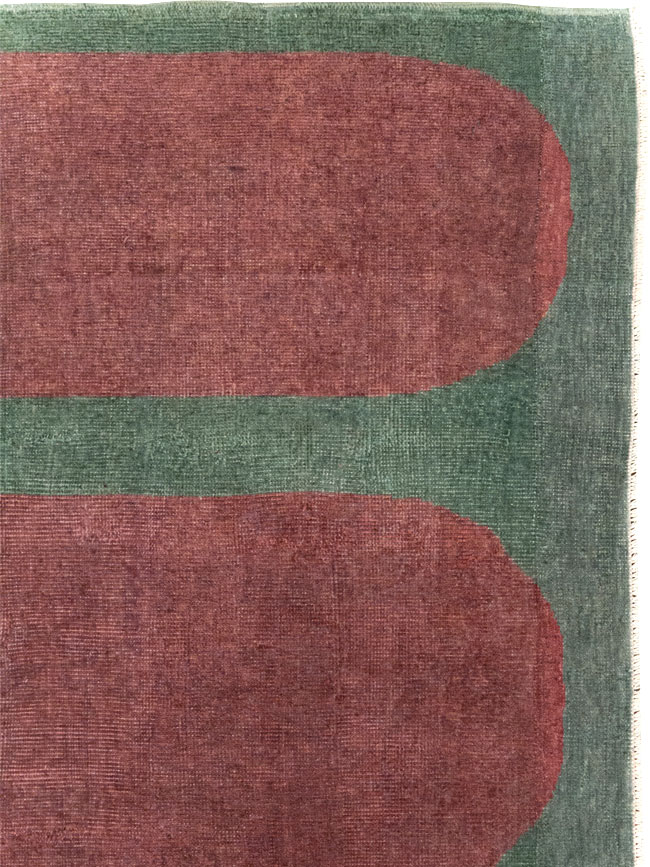 Vintage Turkish Art Deco Style Rug, No.31513 - Staging