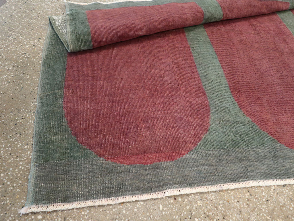 Vintage Turkish Art Deco Style Rug, No.31513 - Staging