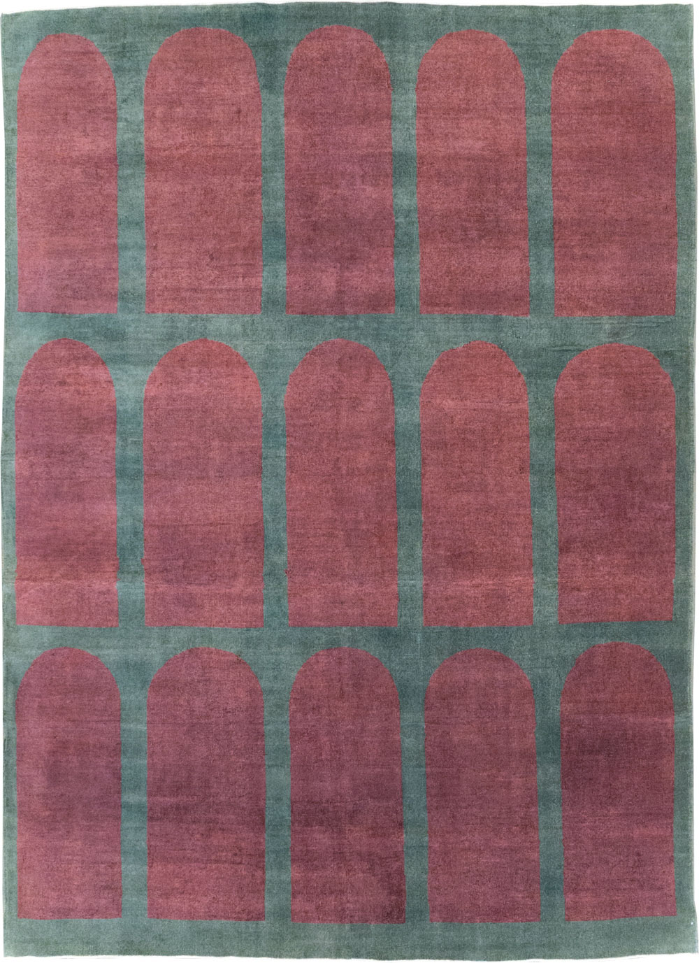 Vintage Turkish Art Deco Style Room Size Carpet, No.31514 - Staging