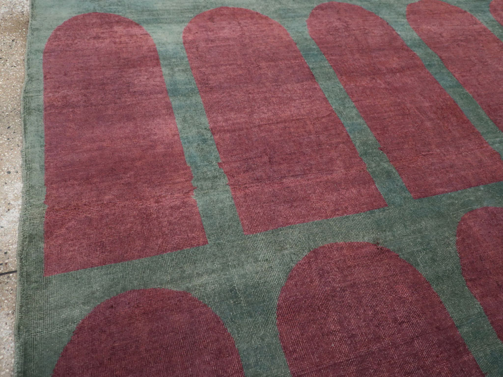 Vintage Turkish Art Deco Style Room Size Carpet, No.31514 - Staging