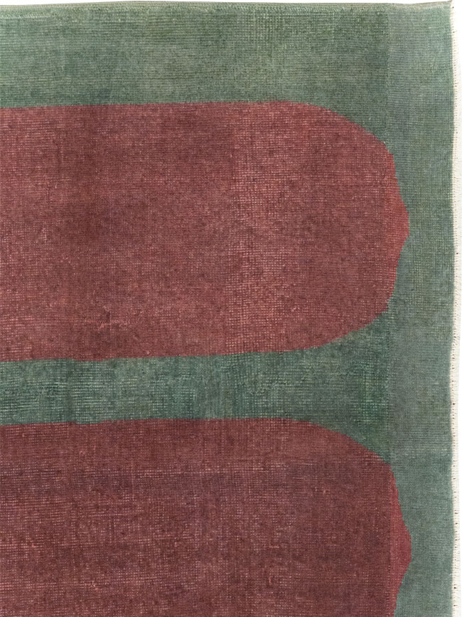 Vintage Turkish Art Deco Style Rug, No.31515 - Staging