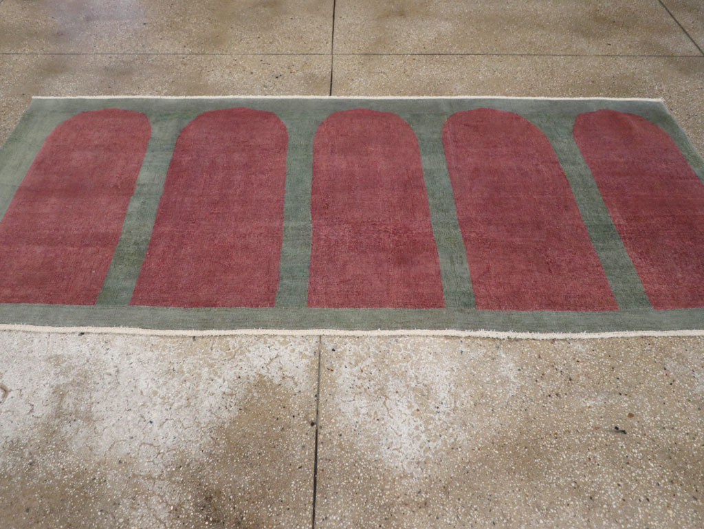 Vintage Turkish Art Deco Style Rug, No.31515 - Staging