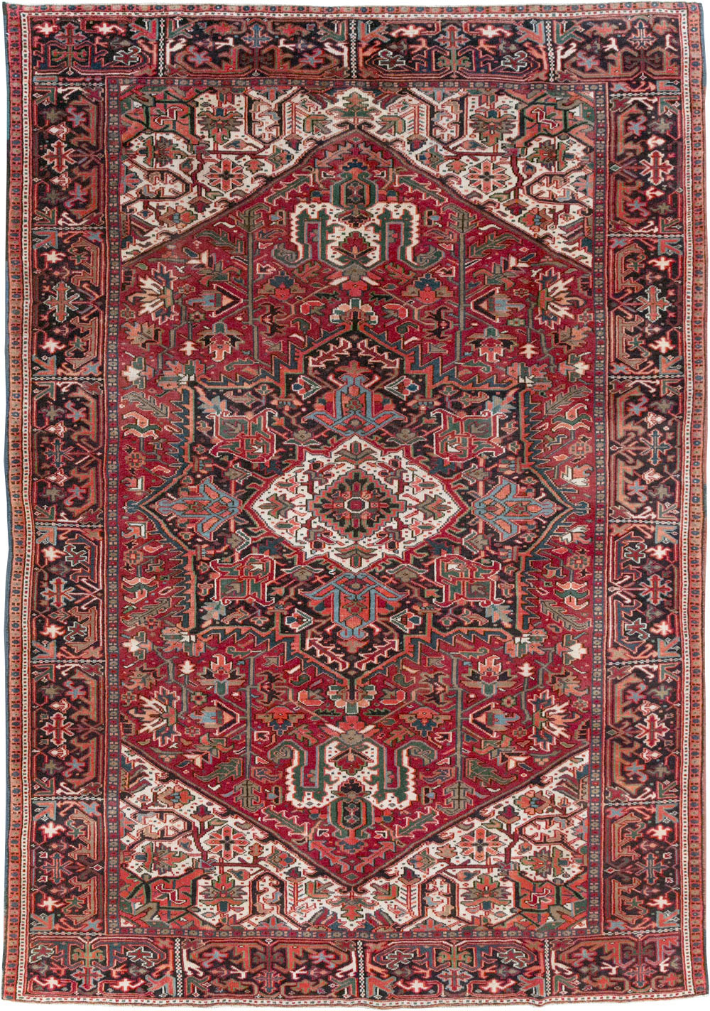 Vintage Persian Heriz Small Room Size Carpet, No.31519 - Staging