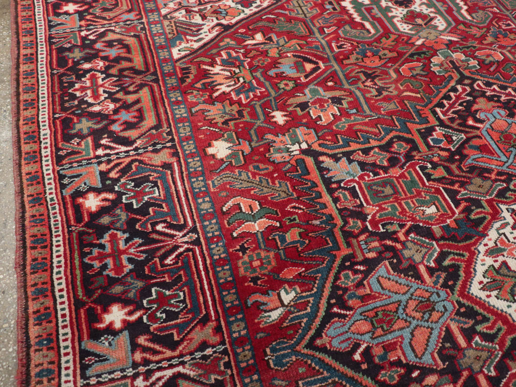 Vintage Persian Heriz Small Room Size Carpet, No.31519 - Staging