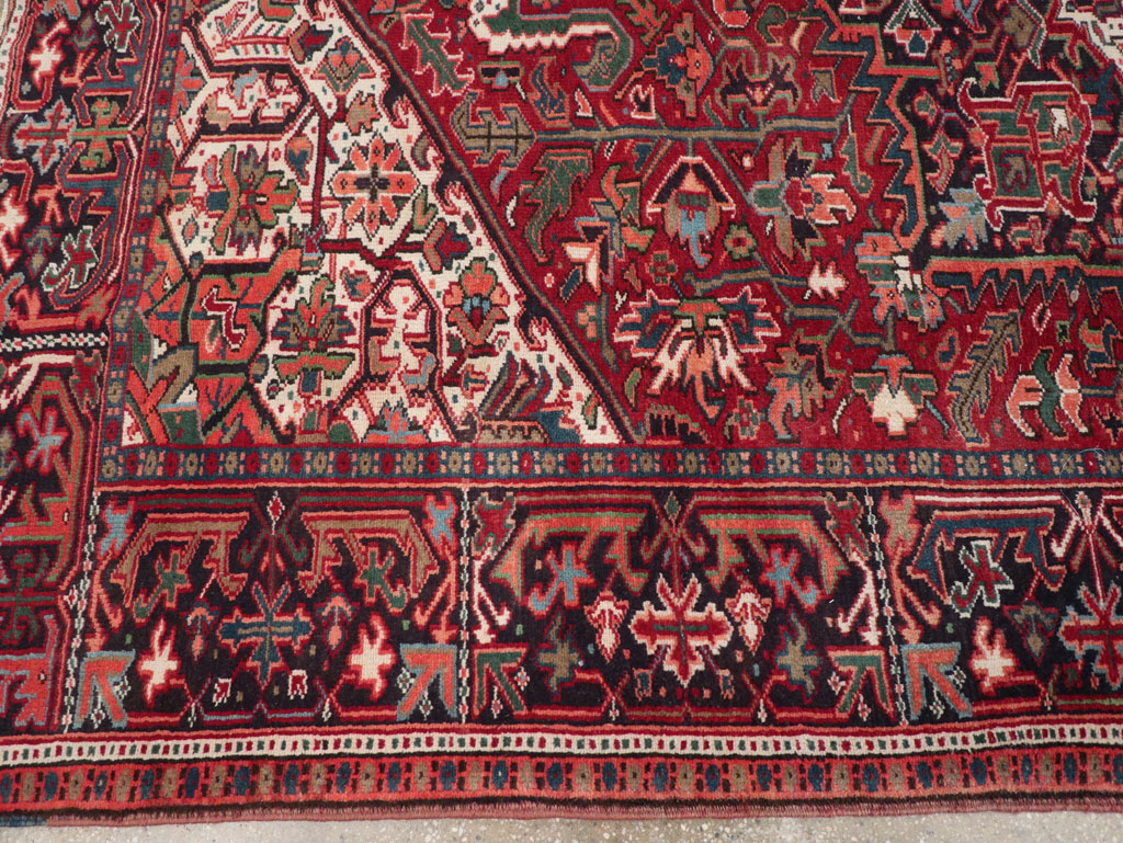 Vintage Persian Heriz Small Room Size Carpet, No.31519 - Staging