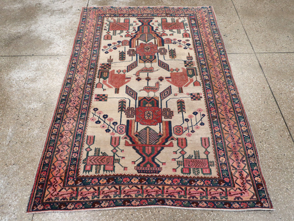 Antique Persian Afshar Rug, No.31521 - Staging