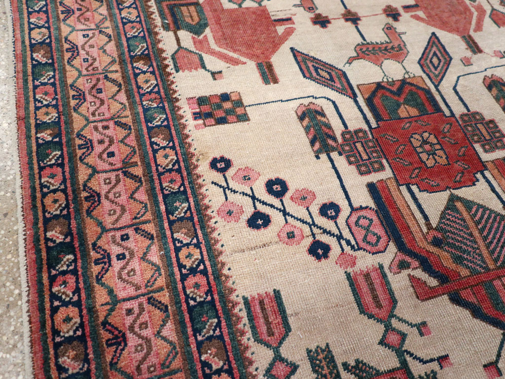 Antique Persian Afshar Rug, No.31521 - Staging