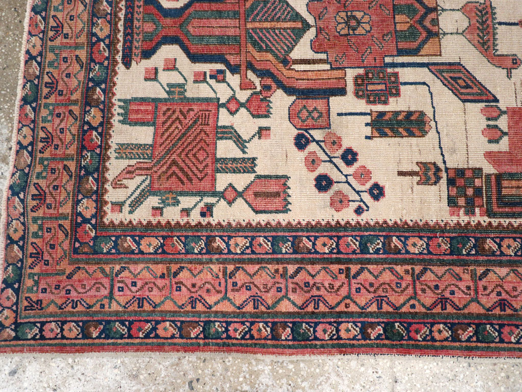 Antique Persian Afshar Rug, No.31521 - Staging