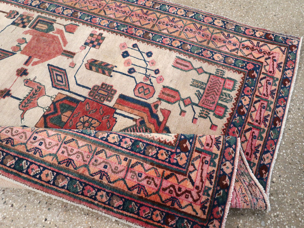 Antique Persian Afshar Rug, No.31521 - Staging