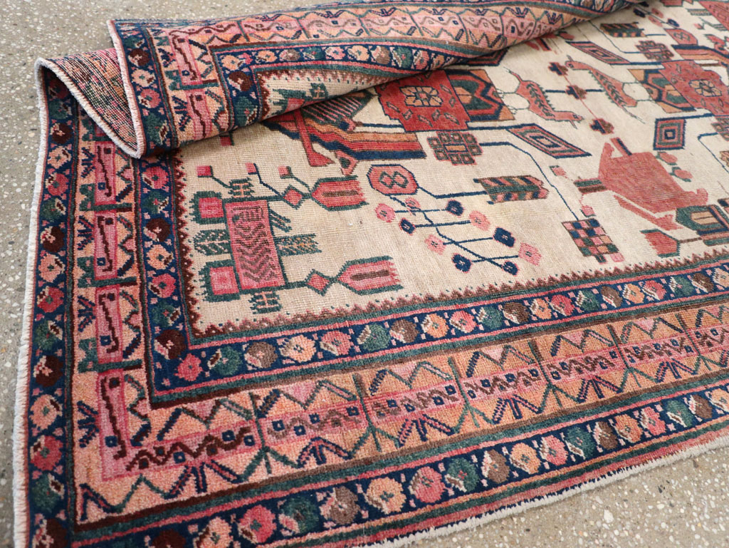 Antique Persian Afshar Rug, No.31521 - Staging
