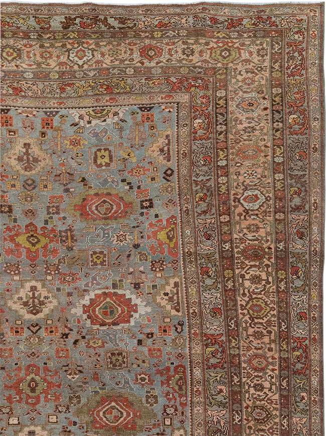 Antique Persian Bidjar Room Size Carpet, No.31523 - Staging