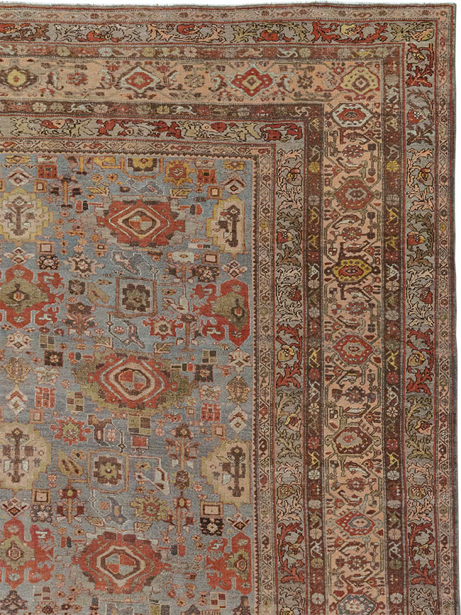Antique Persian Bidjar Room Size Carpet, No.31523 - Staging