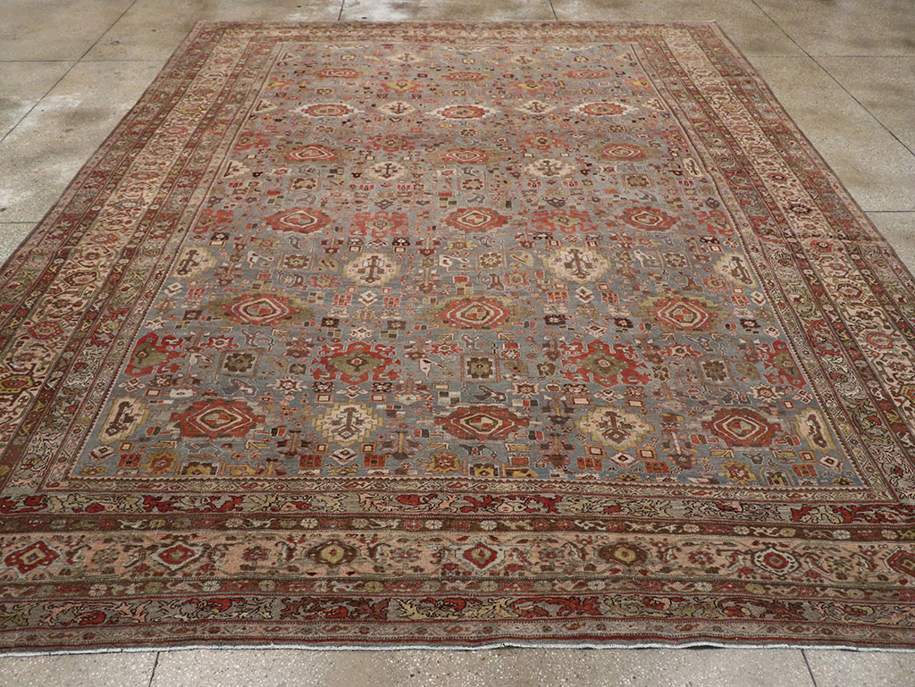 Antique Persian Bidjar Room Size Carpet, No.31523 - Staging