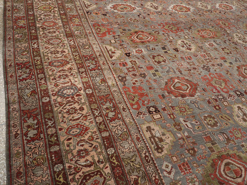 Antique Persian Bidjar Room Size Carpet, No.31523 - Staging