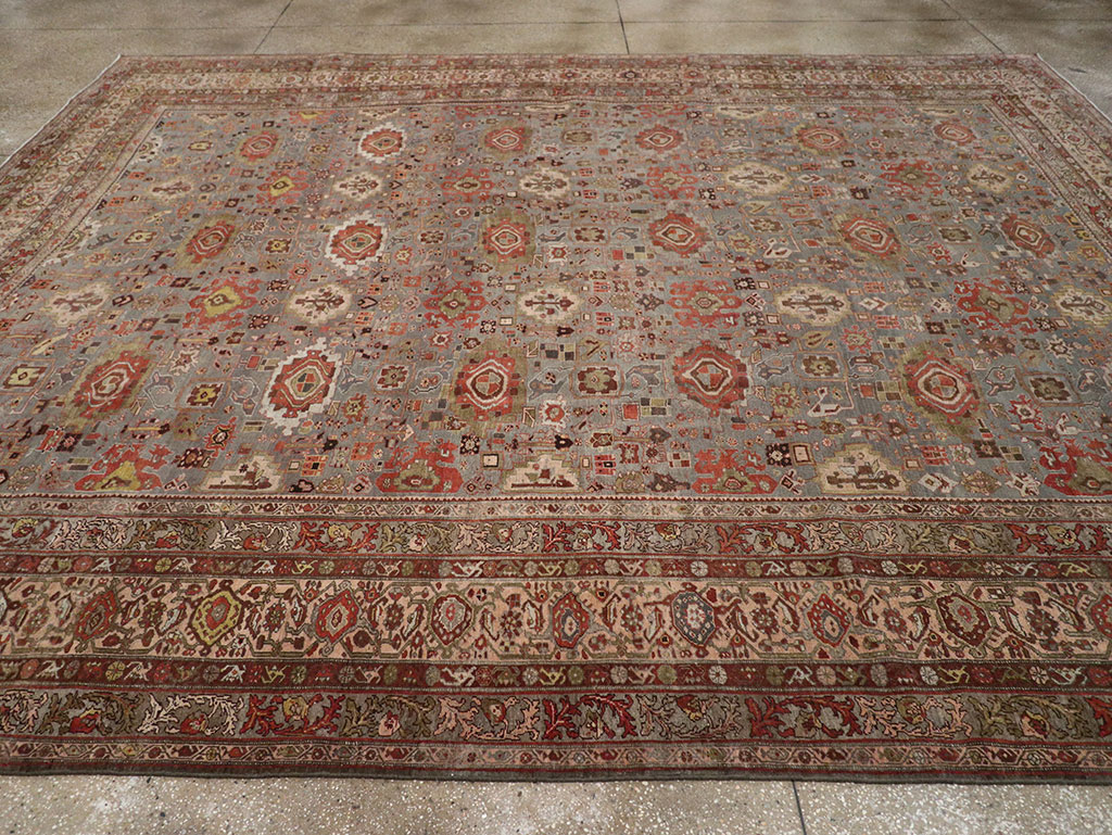Antique Persian Bidjar Room Size Carpet, No.31523 - Staging