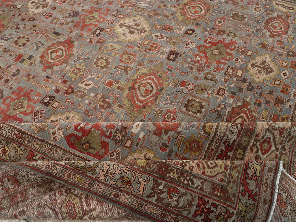 Antique Persian Bidjar Room Size Carpet, No.31523 - Staging