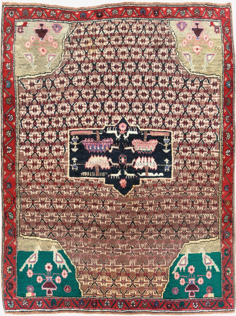 Vintage Hamadan Pictorial Rug, No.31527 - Staging