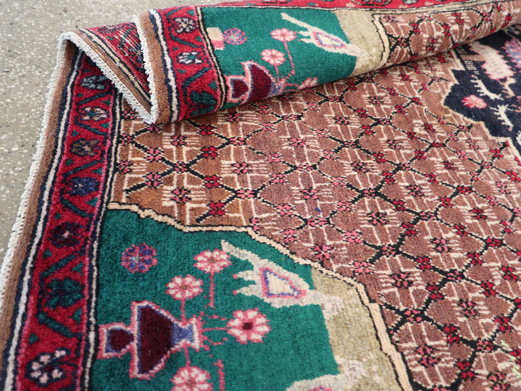 Vintage Hamadan Pictorial Rug, No.31527 - Staging