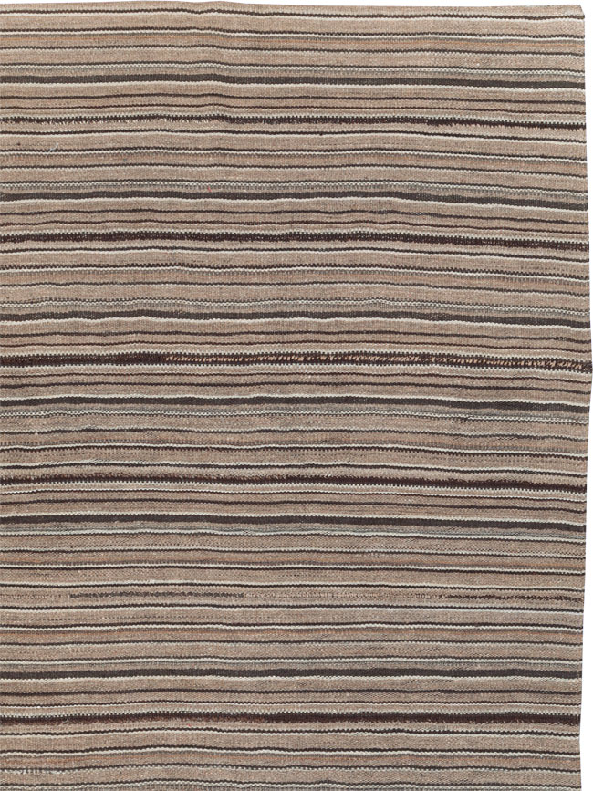 Vintage Turkish Flatweave Kilim Room Size Carpet, No.31530 - Staging