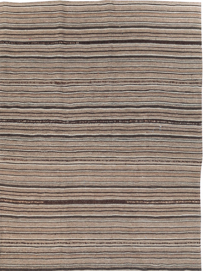 Vintage Turkish Flatweave Kilim Room Size Carpet, No.31530 - Staging