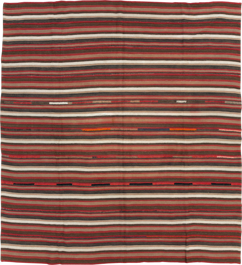 Vintage Turkish Flatweave Kilim Accent Carpet, No.31533 - Staging