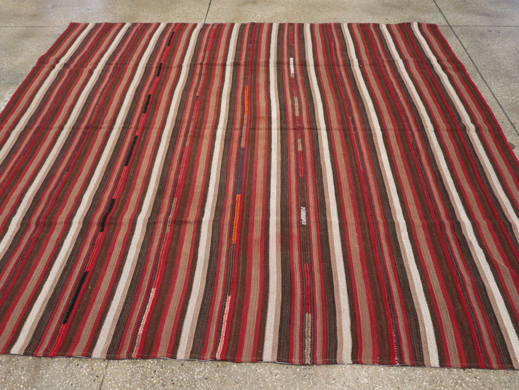 Vintage Turkish Flatweave Kilim Accent Carpet, No.31533 - Staging