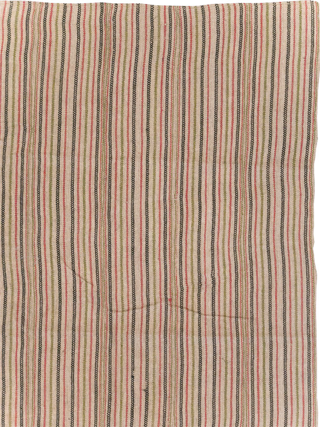 Vintage Turkish Flatweave Kilim Square Room Size Carpet, No.31534 - Staging