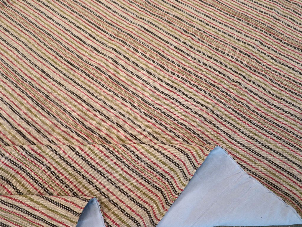 Vintage Turkish Flatweave Kilim Square Room Size Carpet, No.31534 - Staging